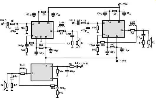 STK400-010  electronic component with associated schematic circuit diagram